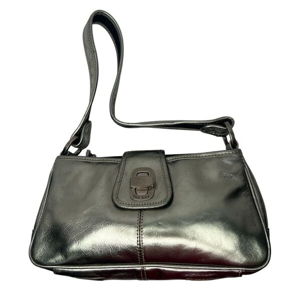 The Sak Silver Leather Baguette Small Shoulder Purse Bag - Picture 1 of 10